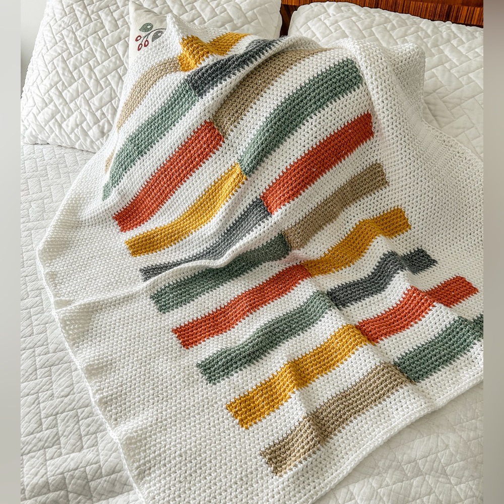 Neutral Baby Blanket, Crochet, Handmade